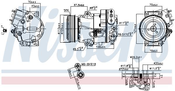 Compresseur, climatisation NISSENS ref. 890266