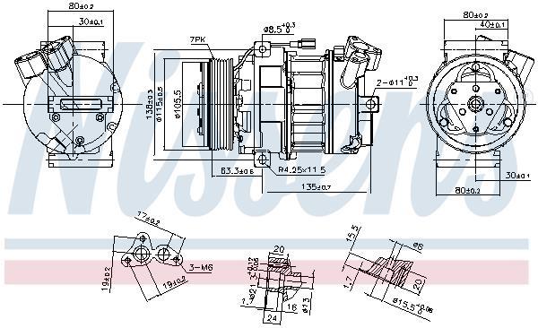 Compresseur, climatisation NISSENS ref. 890269