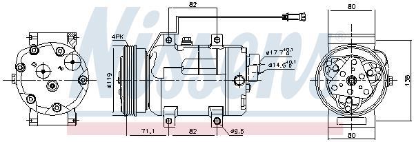 Compresseur, climatisation NISSENS ref. 89029