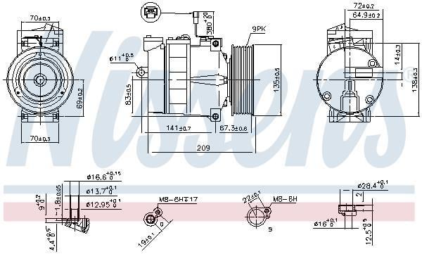 Compresseur, climatisation NISSENS 89030