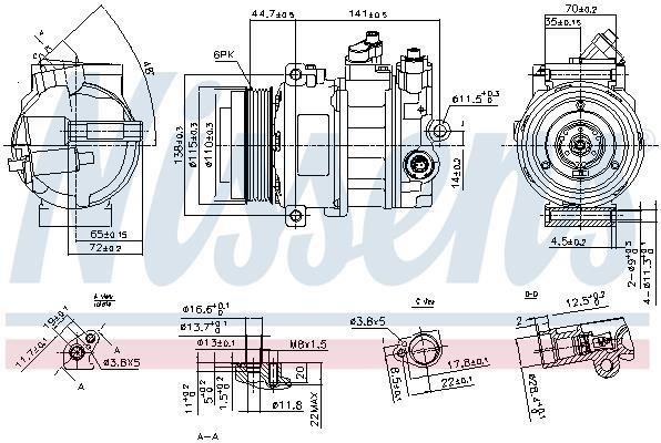 Compresseur, climatisation NISSENS ref. 890304
