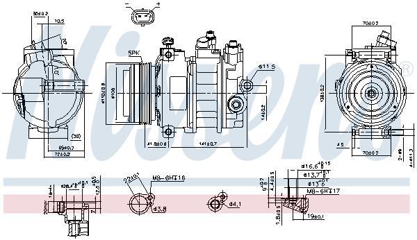 Compresseur, climatisation NISSENS 89031