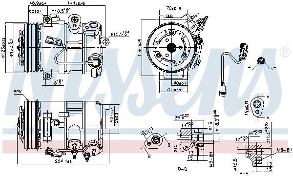 Compresseur, climatisation NISSENS ref. 890375