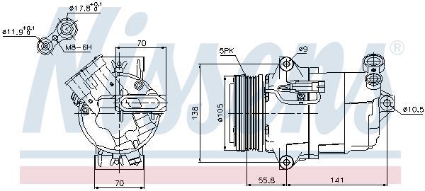 Compresseur, climatisation NISSENS ref. 89038
