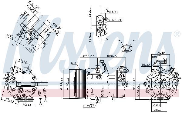 Compresseur, climatisation NISSENS ref. 890388