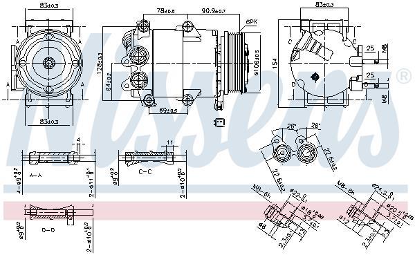 Compresseur, climatisation NISSENS 890392