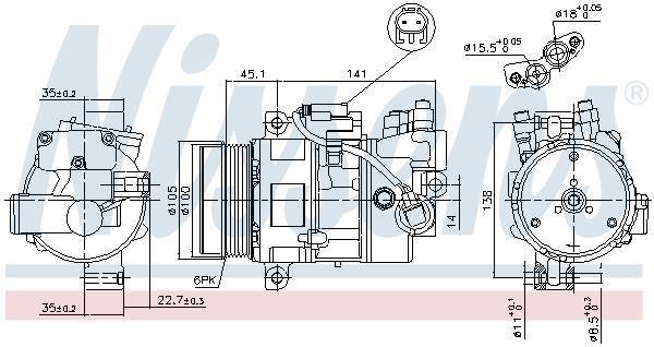 Compresseur, climatisation NISSENS 89043