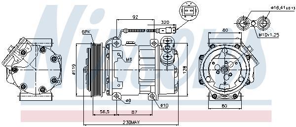 Compresseur, climatisation NISSENS ref. 89047