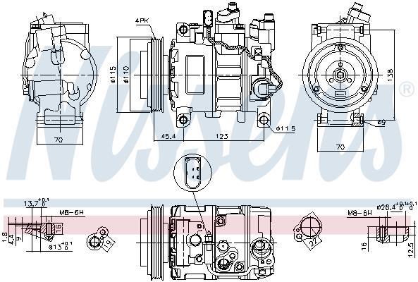 Compresseur, climatisation NISSENS ref. 89049