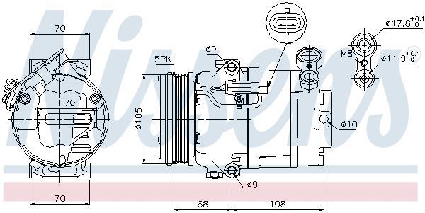 Compresseur, climatisation NISSENS ref. 89050