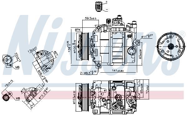 Compressor de climatização NISSENS ref. 89052