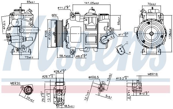 Compresseur, climatisation NISSENS 890550
