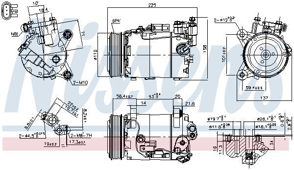 Compresseur, climatisation NISSENS ref. 890600