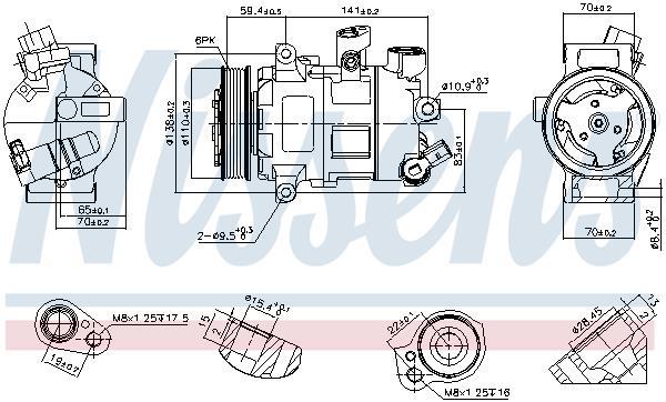 Compresseur, climatisation NISSENS ref. 890607