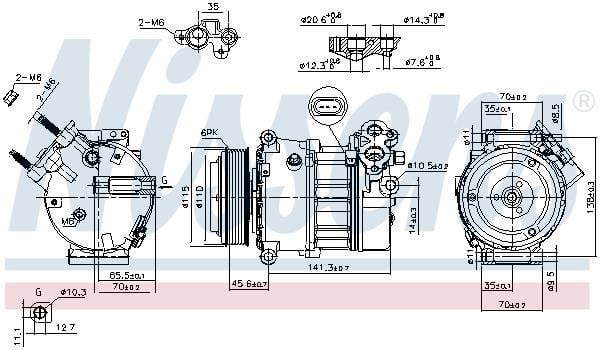 Compresseur, climatisation NISSENS ref. 890617