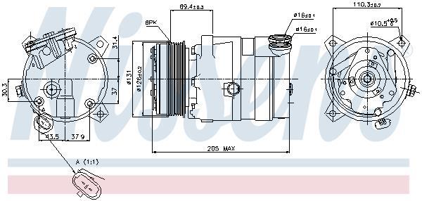 Compresseur, climatisation NISSENS ref. 89062