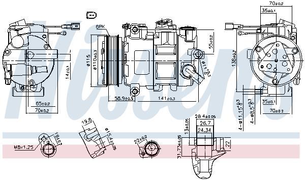 Compresseur, climatisation NISSENS 890620
