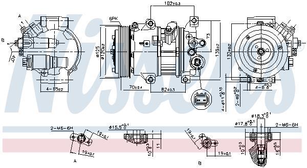 Compresseur, climatisation NISSENS ref. 890650