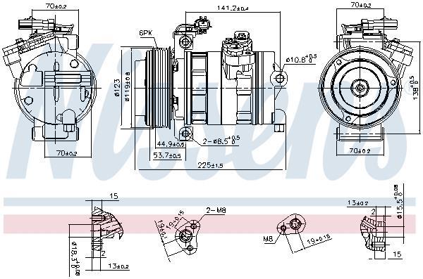 Compresseur, climatisation NISSENS ref. 890662