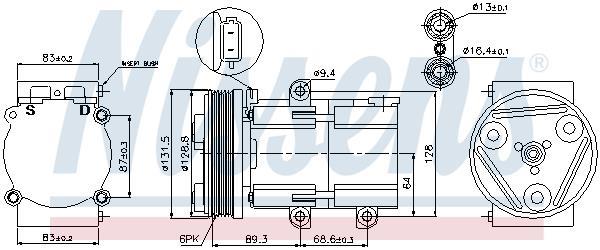 Compresseur, climatisation NISSENS ref. 89068