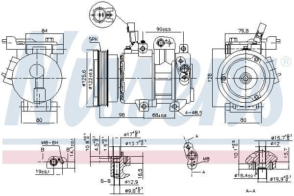 Compresseur, climatisation NISSENS 890684