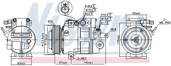 Compresor, aire acondicionado NISSENS ref. 890685