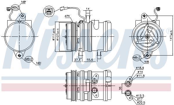 Compresor, aire acondicionado NISSENS ref. 890697