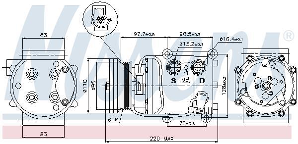Compressor de climatização NISSENS ref. 89071