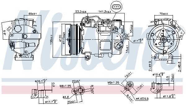 Compresseur, climatisation NISSENS ref. 890739