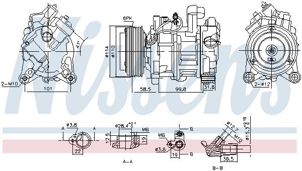 Compresseur, climatisation NISSENS 890746