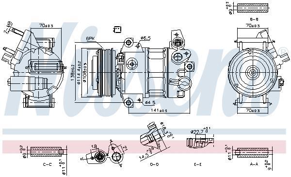 Compresor, aire acondicionado NISSENS ref. 890786