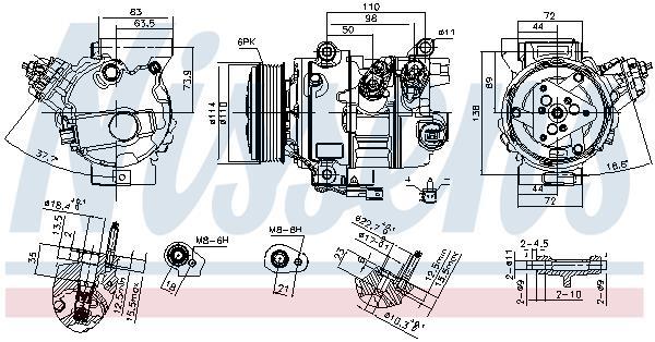 Compresor, aire acondicionado NISSENS 890791