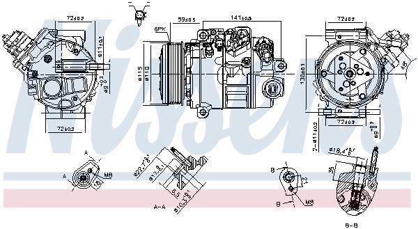 Compresseur, climatisation NISSENS 890795