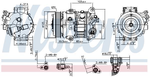 Compresor, aire acondicionado NISSENS ref. 890803