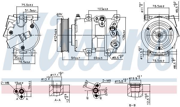 Compresor, aire acondicionado NISSENS 890899