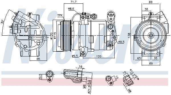 Compresseur, climatisation NISSENS 890910