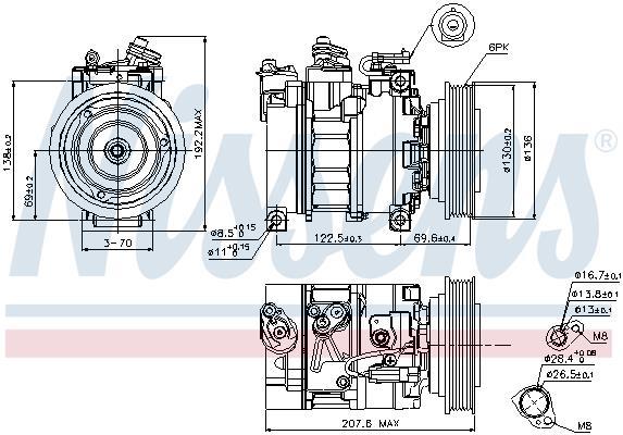 Compresor, aire acondicionado NISSENS ref. 89094