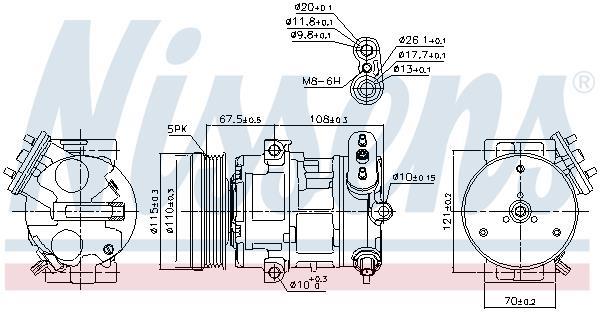 Compresseur, climatisation NISSENS 89100