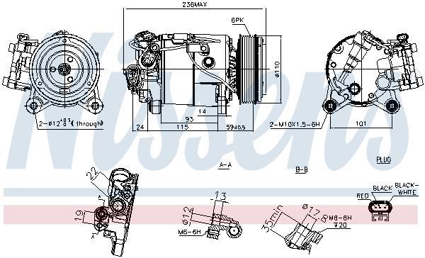 Compresseur, climatisation NISSENS ref. 891019