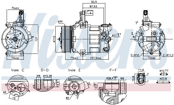 Compresseur, climatisation NISSENS ref. 891034