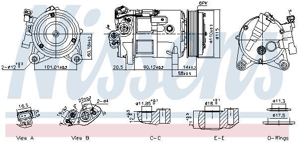 Compresseur, climatisation NISSENS ref. 891038