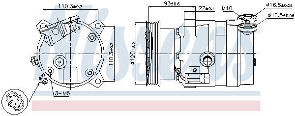 Compresseur, climatisation NISSENS ref. 89106