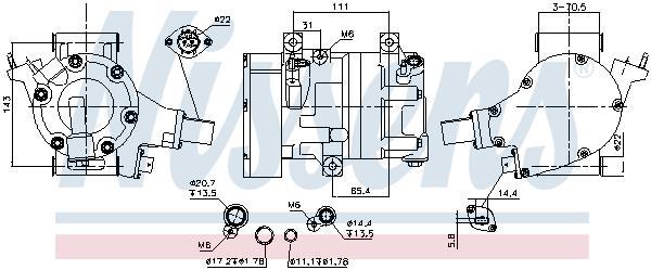 Compresor, aire acondicionado NISSENS ref. 891065