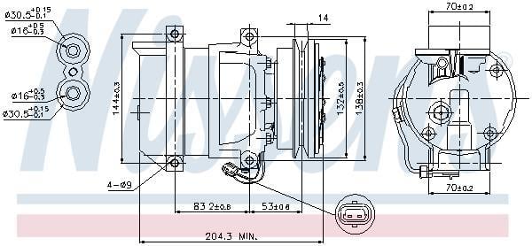 Compresseur, climatisation NISSENS ref. 89108