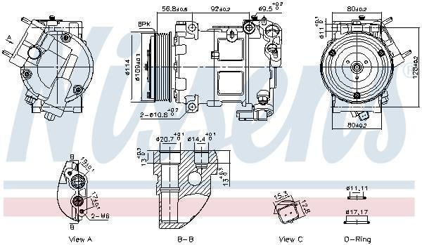 Compresseur, climatisation NISSENS ref. 891094