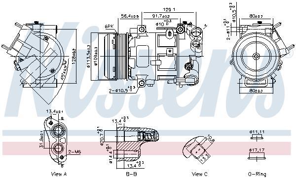 Compresseur, climatisation NISSENS 891103
