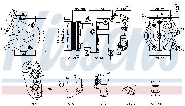 Compresseur, climatisation NISSENS ref. 891109