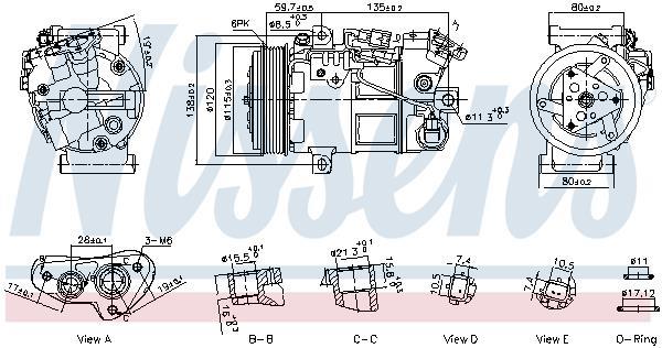 Compresseur, climatisation NISSENS ref. 891141