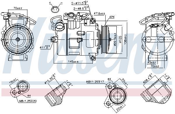 Compresseur, climatisation NISSENS ref. 89116