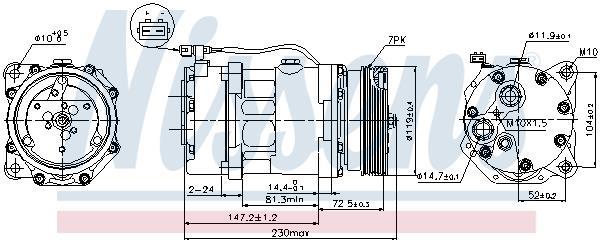 Compresseur, climatisation NISSENS ref. 89118
